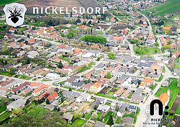 Bild zeigt Ansichtskarte mit Motiv Luftbild von Nickelsdorf